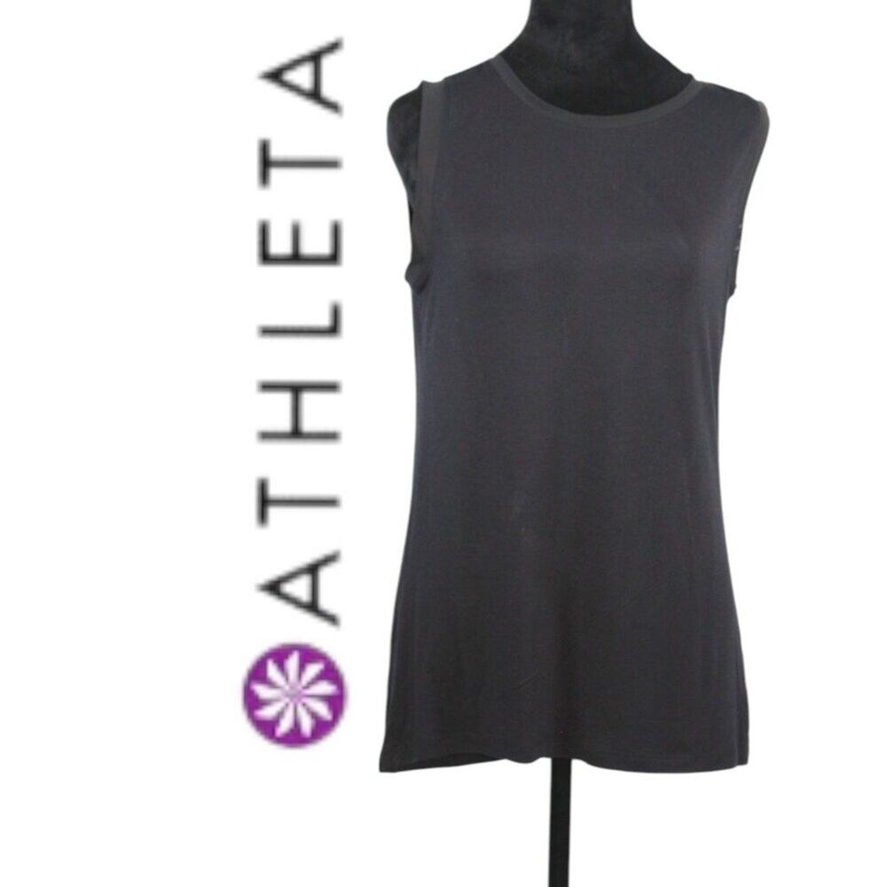 Athleta Black Sleeveless Crewneck T-Shirt Size Medium